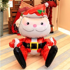 Palloncino in Alluminio 3D Babbo Natale Mylar Decorazioni per Feste di Natale Forniture per l'Atmosfera Palloncino Ornamentale Festivo