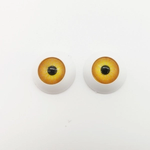 Pair of 20mm round golden iris doll eyes for DIY crafts and BJD doll customization