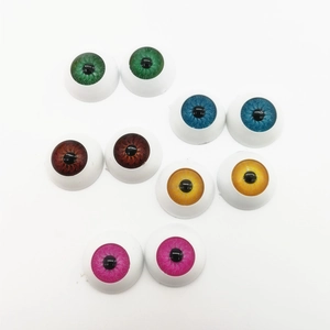 Set of ten 20mm round doll eyes in five colors with realistic iris texture