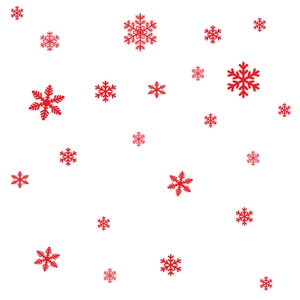 Red Christmas snowflake static window stickers decoration for festive holiday glass display