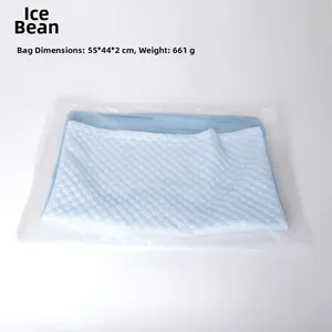 Detail of light blue textured cat hammock fabric in clear zipper bag packaging