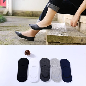 Chaussettes Invisibles Homme Coton Coupe Basse Antidérapant Silicone Talon Couleur Unie Respirant Décontracté 200N