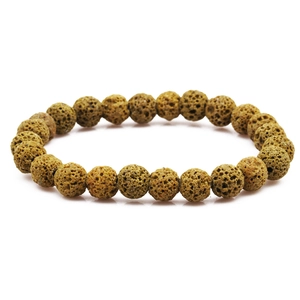 Macro detail of 8mm dark brown volcanic lava stone beads with natural porous texture