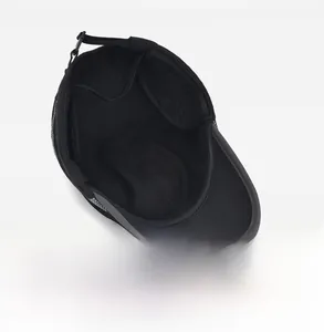 Interior view of winter baseball cap showing breathable mesh and adjustable buckle