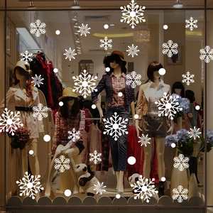 Adesivi per finestre con fiocchi di neve bianchi rimovibili per vetrine natalizie