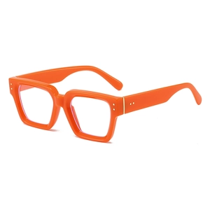 Occhiali quadrati spessi arancione brillante alla moda con lenti anti luce blu