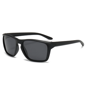 Lunettes de soleil de cyclisme polarisées avec monture noire et verres gris foncé
