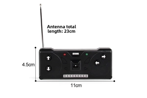 Remote control for mini RC car with directional buttons and retractable metal antenna
