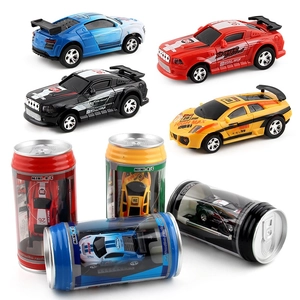 Mini remote control racing cars in colorful soda can packaging set of four