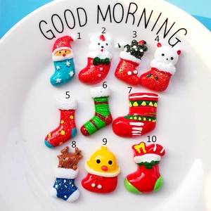 Charm's de Noël en résine avec Père Noël et renne pour décorations DIY et loisirs créatifs