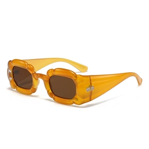 Fashion Wave Edge Sunglasses Thick PC Frame Flower Shape UV400 Protection Retro Y2K Style Eyewear For Women Party Outdoor