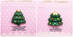 Vue détaillée de breloques sapin de Noël en résine pailletée pour accessoires DIY