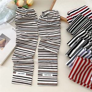 Striped Knitted Arm Sleeves Sun Protection Ribbed Elastic Hand Covers For Cycling Driving Outdoors Travel Casual