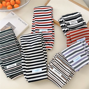 Striped UV sun protection arm sleeves with knitted elastic texture in multiple colors