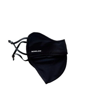 Unisex black sun protection face mask with adjustable ear loops and breathable fabric