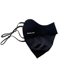 Breathable black sun protection mask with laser-cut holes and adjustable ear loops