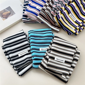 Striped sun protection cooling arm sleeves in multiple colors for cycling and driving