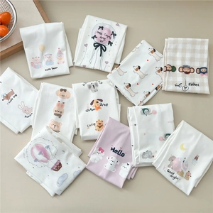 Cartoon drawstring sun protection ice silk cooling sleeves with cute animal patterns