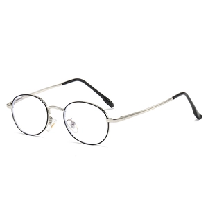 Retro Oval Metal Frame Anti Blue Light Glasses Lightweight Optical Eyewear Minimalist Chic Plain Eyeglasses For Women Men