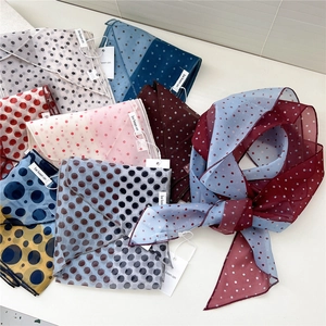Écharpe Étroite Femme Imprimé À Pois Sensation Chiffon Ruban Cheveux Foulard Accessoires De Mode