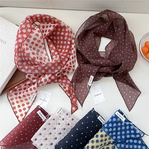 Foulard en mousseline à pois pour cheveux et sacs en plusieurs coloris tendance