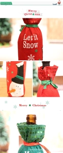 Detail showing sequins and snowman embroidery on Christmas wine bottle gift bags