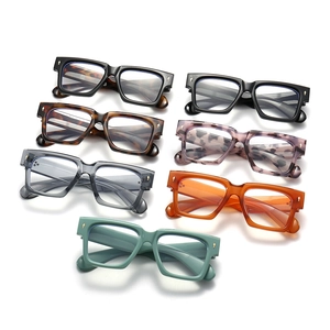 Oversized square chunky frames glasses with gold arrow rivets in seven trendy colors