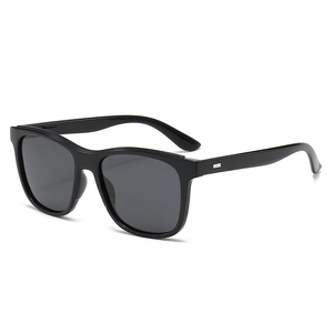Klassische quadratische polarisierte Sonnenbrille für Herren mit silbernen Metallakzenten