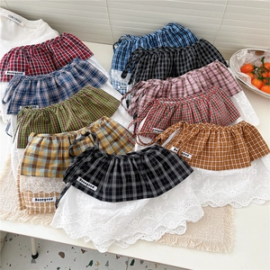Extension De Chemise À Carreaux Superposition De Mini Jupe Avec Bordure En Dentelle Ajustable Taille JK Style Ourlet Faux