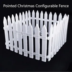 White Plastic Picket Fence Decorative Border Interlocking Panels For Christmas Tree Surround Garden Landscape Decoration