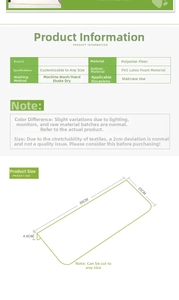 Detailed chart showing 55x22x4.5cm stair mat specs, polyester fabric and PVC base info