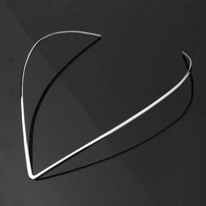 Minimalist silver V-shaped metal choker necklace with reflective mirror finish