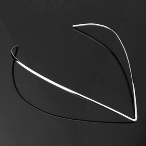 Minimalist silver V-shape stainless steel collar necklace with a sleek polished finish