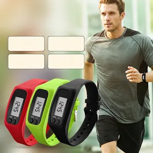 Multifunctional LED silicone sports pedometer watch tracking steps and calories