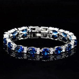 Bracelet Tennis Pour Femmes Élégant Ovale AAA Zircone Cubique Cuivre Plaqué Or Mariage Fête Bijoux Accessoires Mode
