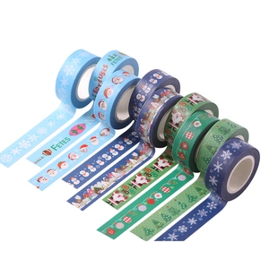 Christmas Washi Tape Winter Snowflakes Santa Snowman Pattern Washi Paper Decorative Tape For Scrapbooking Journaling DIY