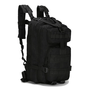 Tactical black 3P military backpack with MOLLE system and durable nylon for outdoors