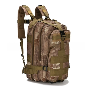 Detail view of tactical backpack featuring Molle webbing and breathable mesh padding