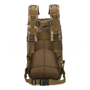 Tactical backpack with ergonomic breathable mesh back padding and S-shaped shoulder straps