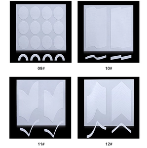 Detailed grid showing four French manicure guide styles from curved to V-shaped tips