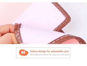 Detail of adjustable hook-and-loop closure on the pink pet protective recovery collar
