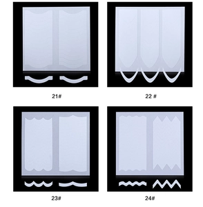 Macro view of four styles of DIY French manicure stencils on a black background