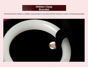 Detail of the metal clasp design inside a jewelry box for secure bracelet storage