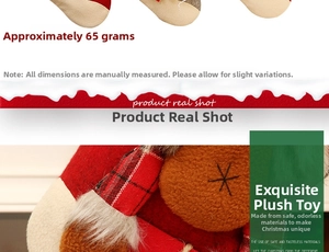 Détail d'une chaussette de Noël de 65g avec texture tricotée et finitions en fausse fourrure