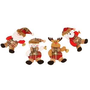 Set of 4 festive Christmas plush toys including Santa, snowman, reindeer and polar bear