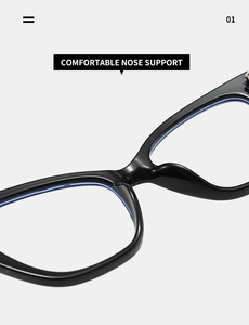 Detail of comfortable nose support on black TR frame blue light blocking glasses