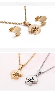 Detail of 18K gold plated tree of life pendant and earrings set showing dimensions and size