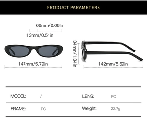 Tableau détaillé des tailles pour lunettes de soleil ovales avec dimensions de monture