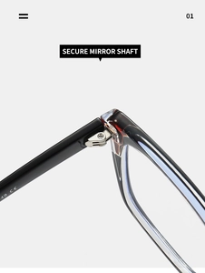 Detail of secure metal hinges and CE marking on square tortoiseshell eyeglass frames