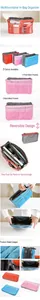 Detailansicht des Nylon Bag-in-Bag Organizers mit mehreren Taschen, Doppelreißverschluss